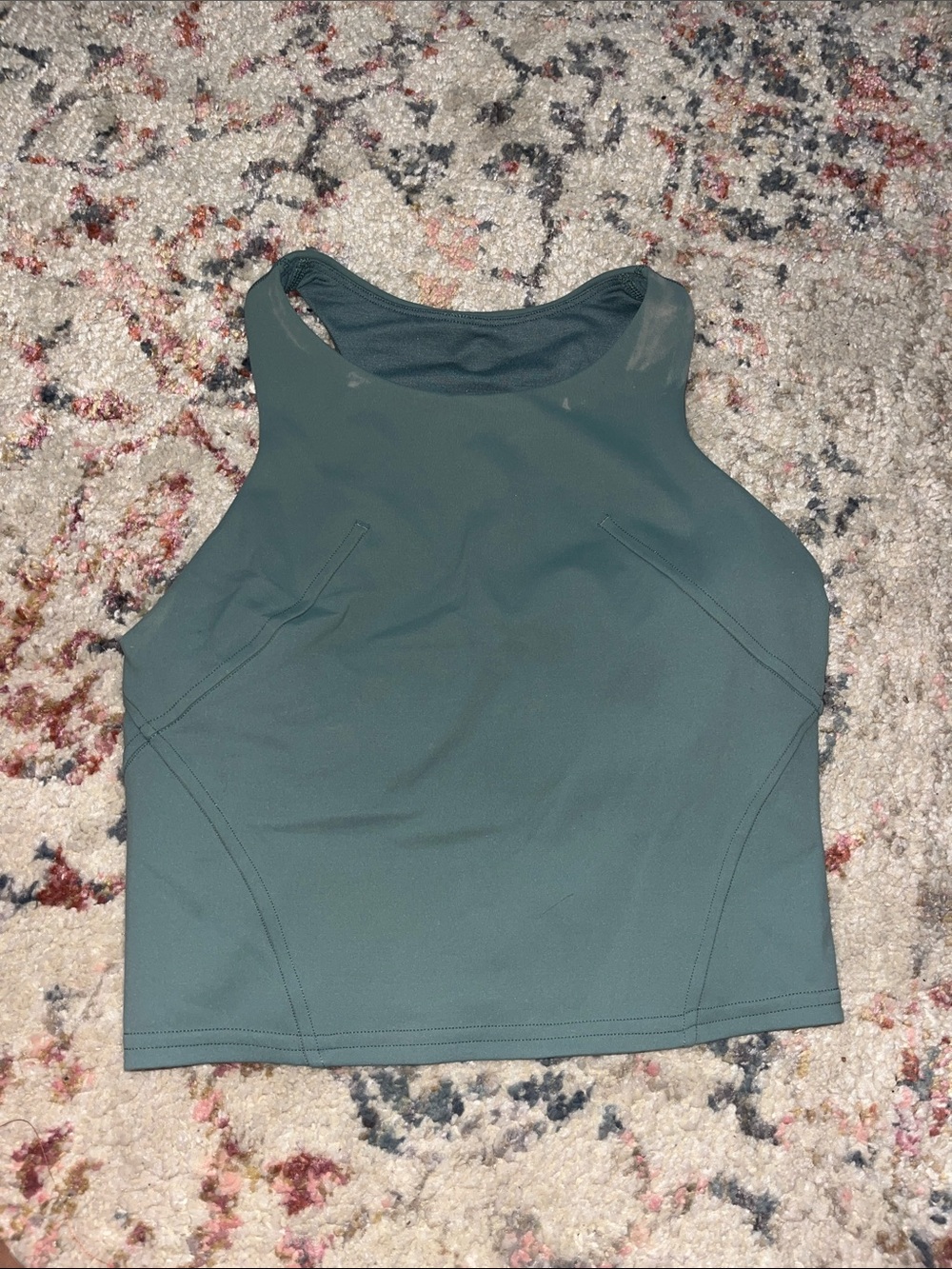Lululemon teal crop tank size 2 - built in bra